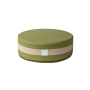 Maison Snail meditation cushion in Matcha — round zafu design with vegan leather cover
